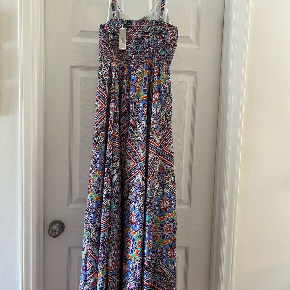 NWT Masters Multicolor Geometric Boho Maxi Dress - Picture 11 of 12